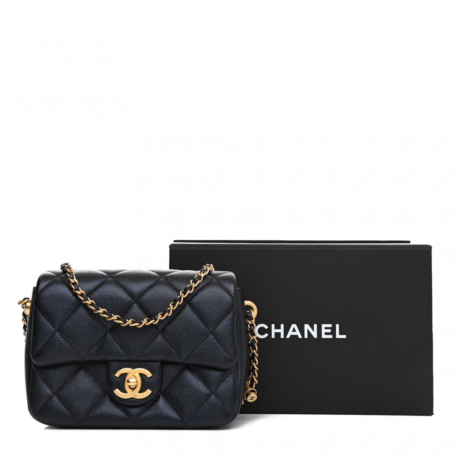 Chanel Iridescent Caviar Quilted Mini My Perfect Flap Dark Blue 15 of 15