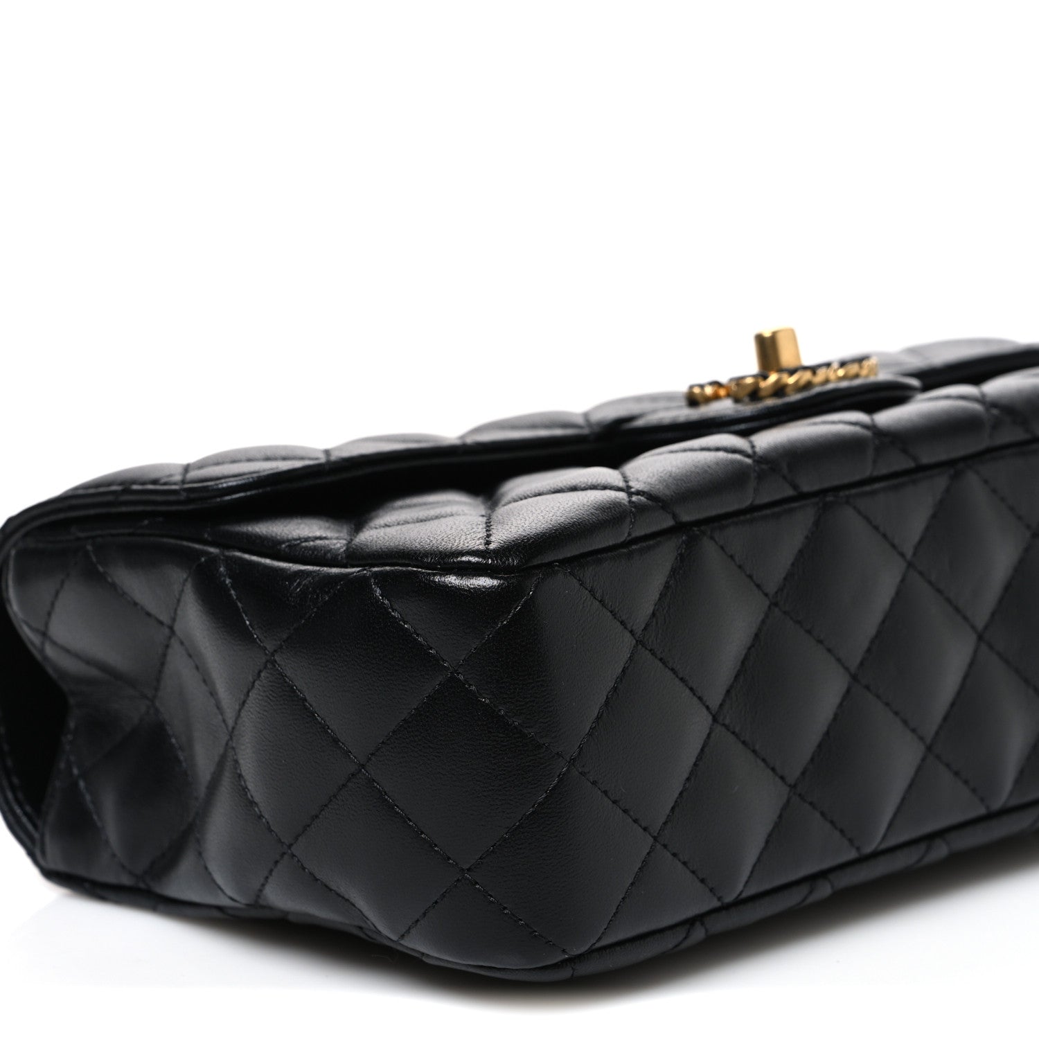 Chanel Lambskin Quilted Small Strass On Top Flap Bag Black 9 of 11