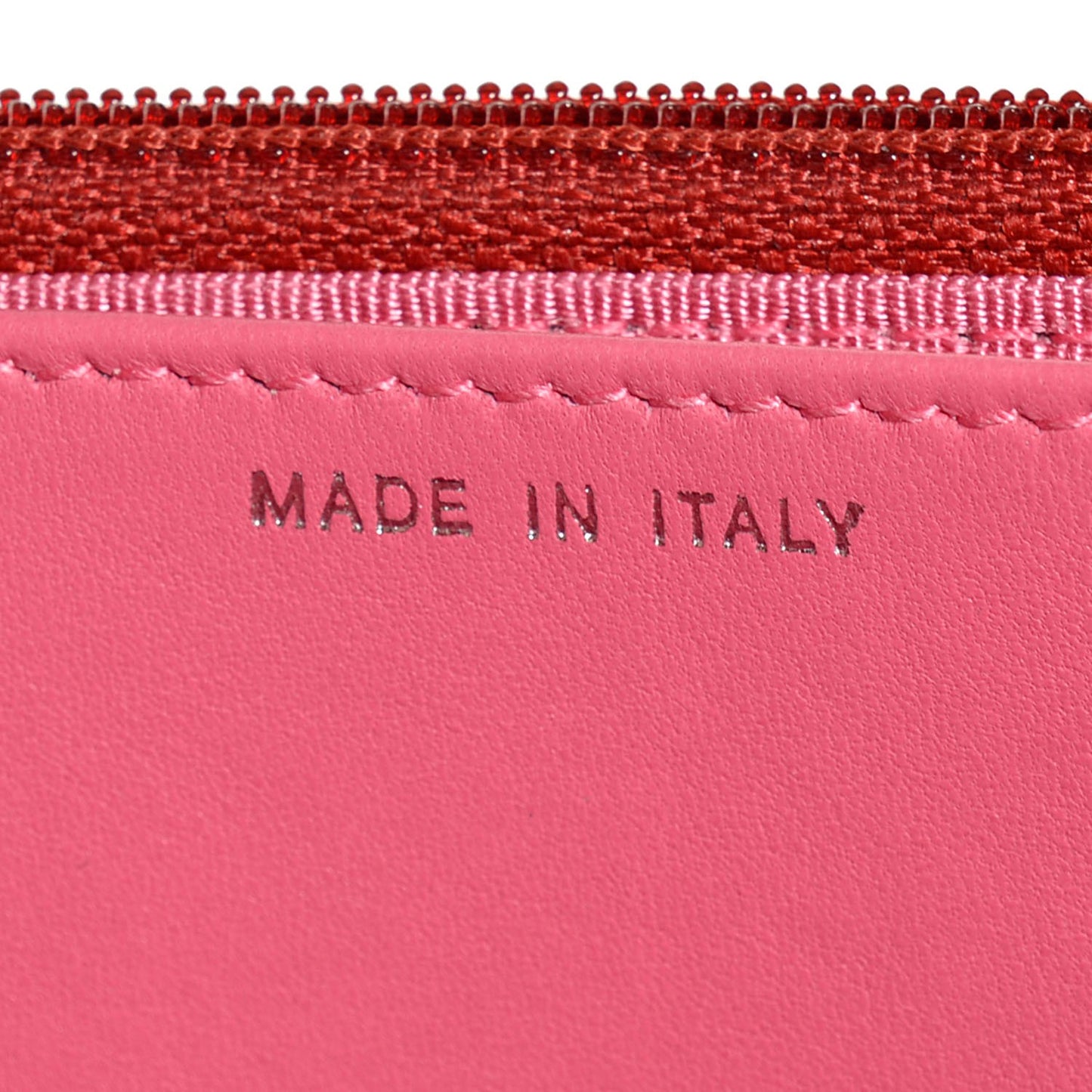 Lambskin Quilted Wallet On Chain WOC Red Pink