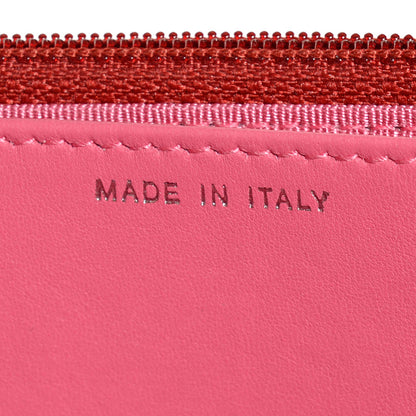 Chanel Lambskin Quilted Wallet On Chain WOC Red Pink 8 of 9