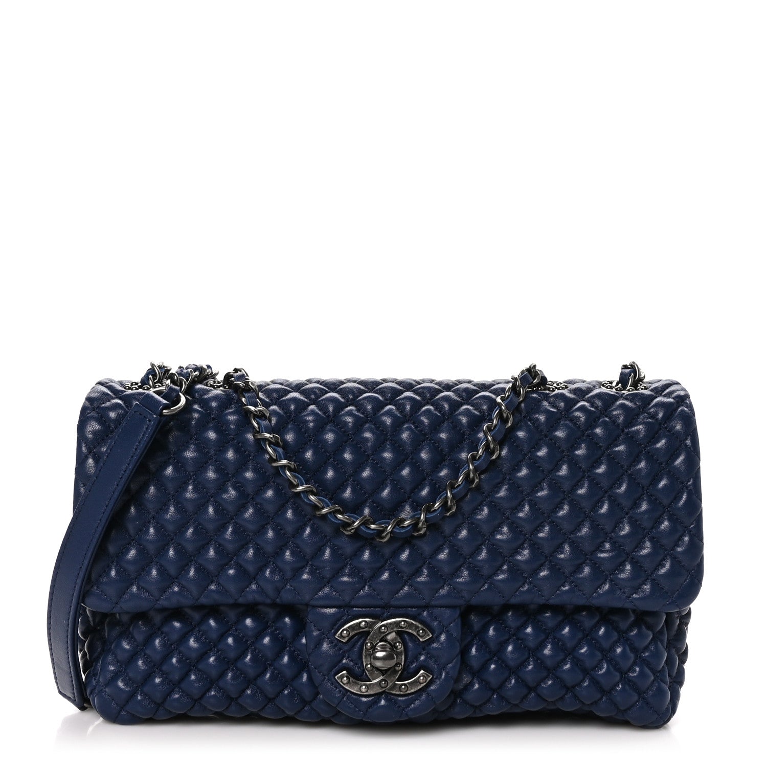 Chanel Calfskin Micro Quilted Small Flap Navy 1 of 11