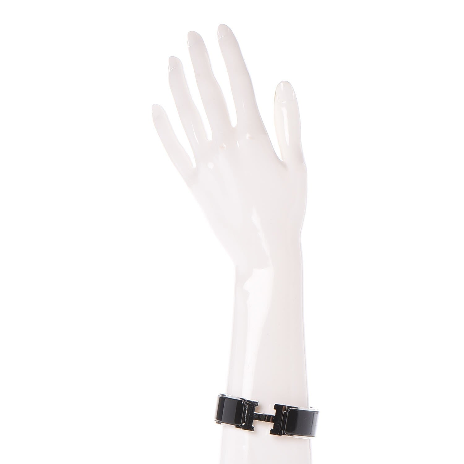 Hermes Enamel Wide Clic Clac H Bracelet GM Black 2 of 5