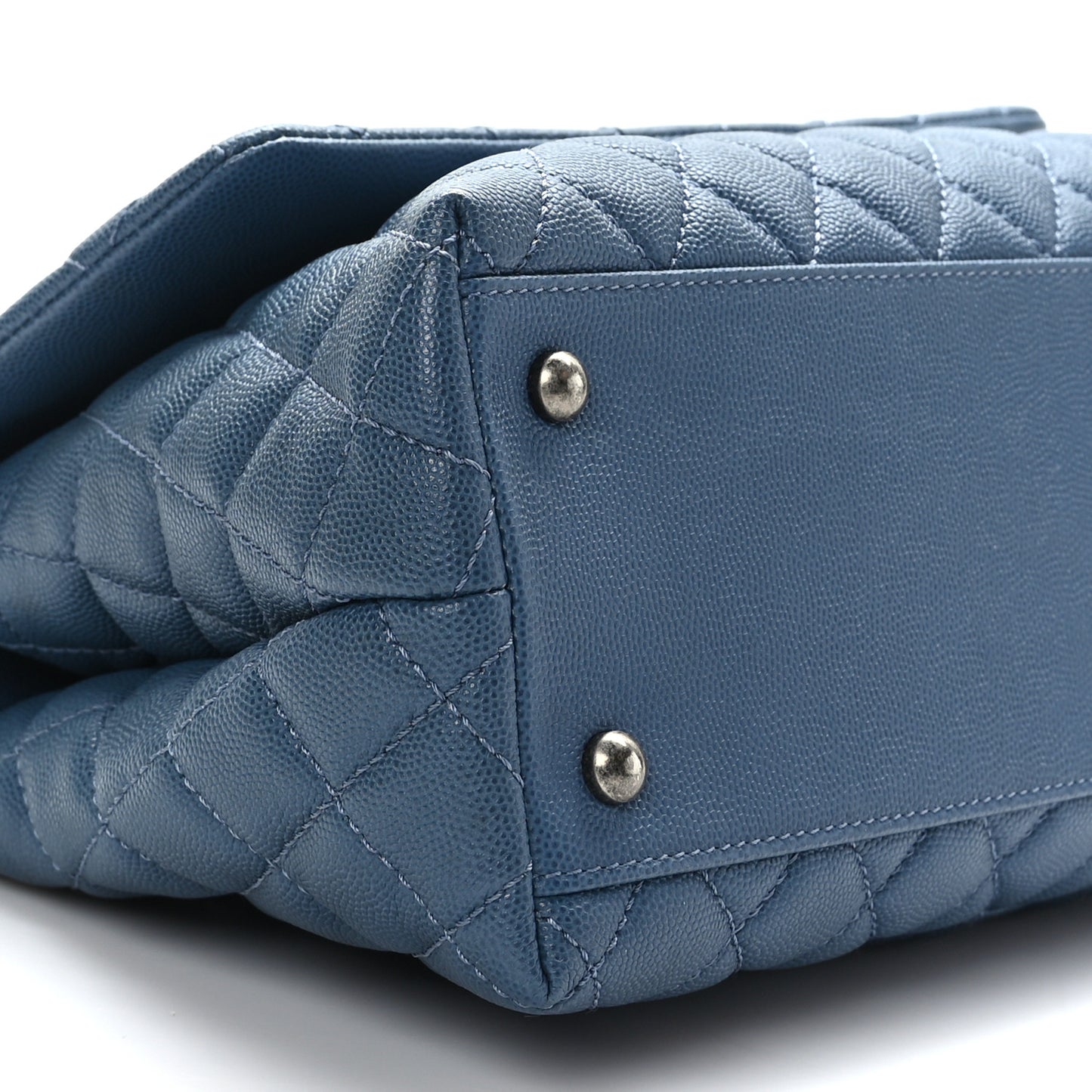Caviar Quilted Small Coco Handle Flap Blue