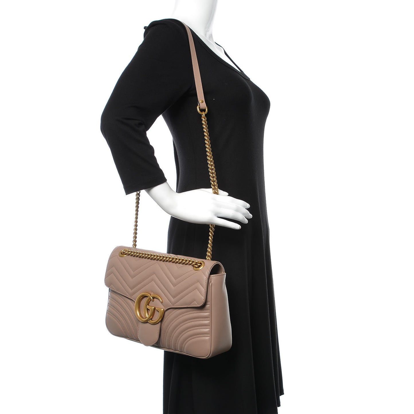 Calfskin Matelasse Medium GG Marmont Shoulder Bag Porcelain Rose