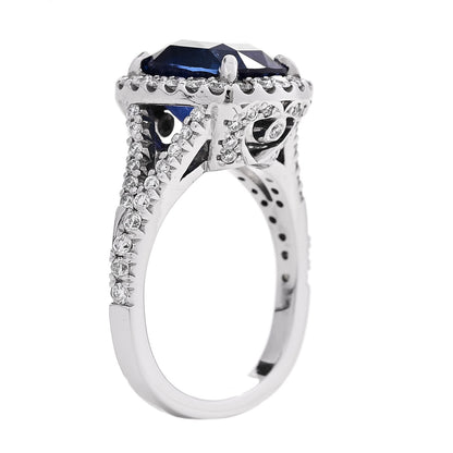 Roberto Coin PARKER & WEST BY FASHIONPHILE Platinum Diamond Tanzanite .66ctw Halo Split Shank Ring 51/5.75 6 of 9