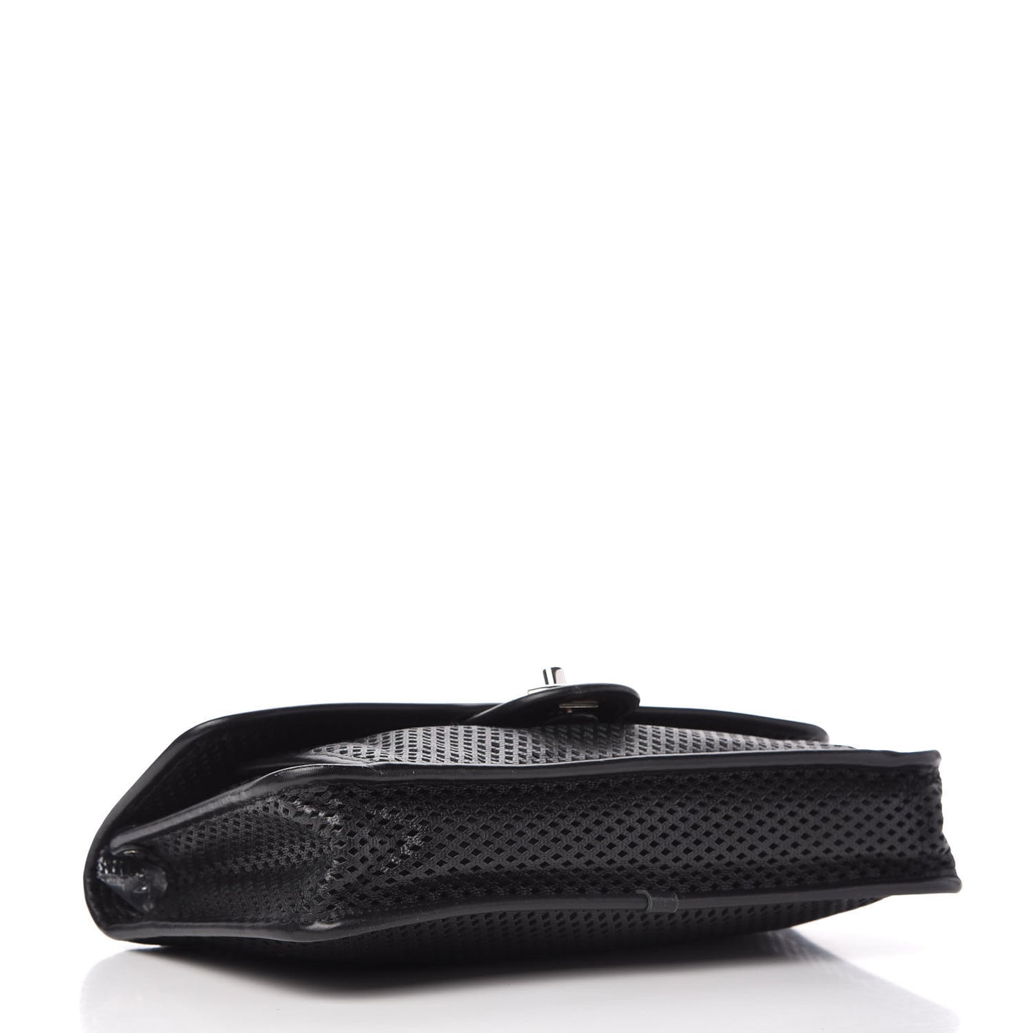 Perforated Calfskin Large Up In The Air Flap Black