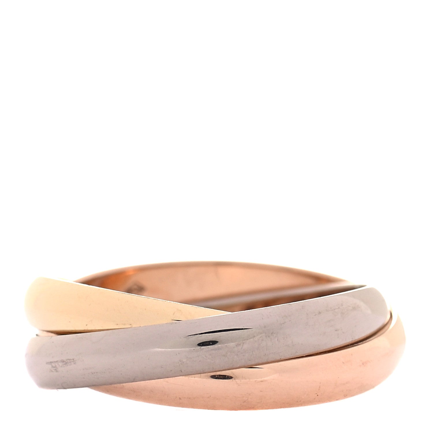 Cartier 18K Pink Yellow White Gold Small Trinity Ring 51 5.75 5 of 6