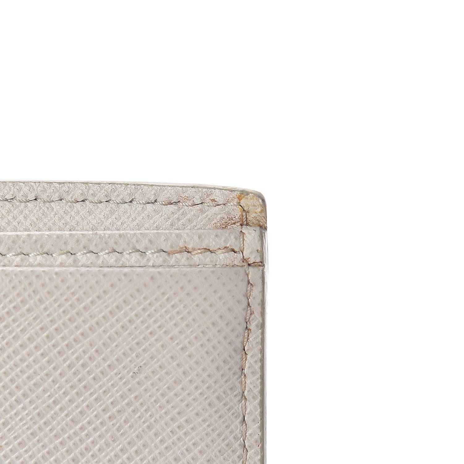 Prada Saffiano Shine Monochrome Bi-Fold Wallet Talco 10 of 12