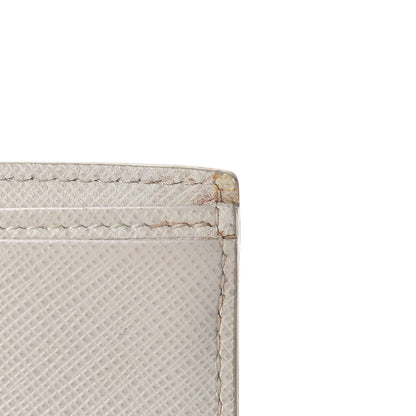 Prada Saffiano Shine Monochrome Bi-Fold Wallet Talco 10 of 12