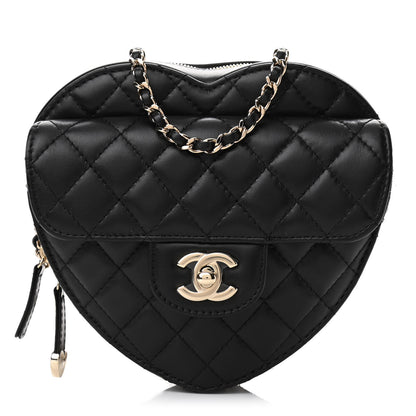 Chanel Lambskin Quilted CC In Love Heart Bag Black 1 of 11
