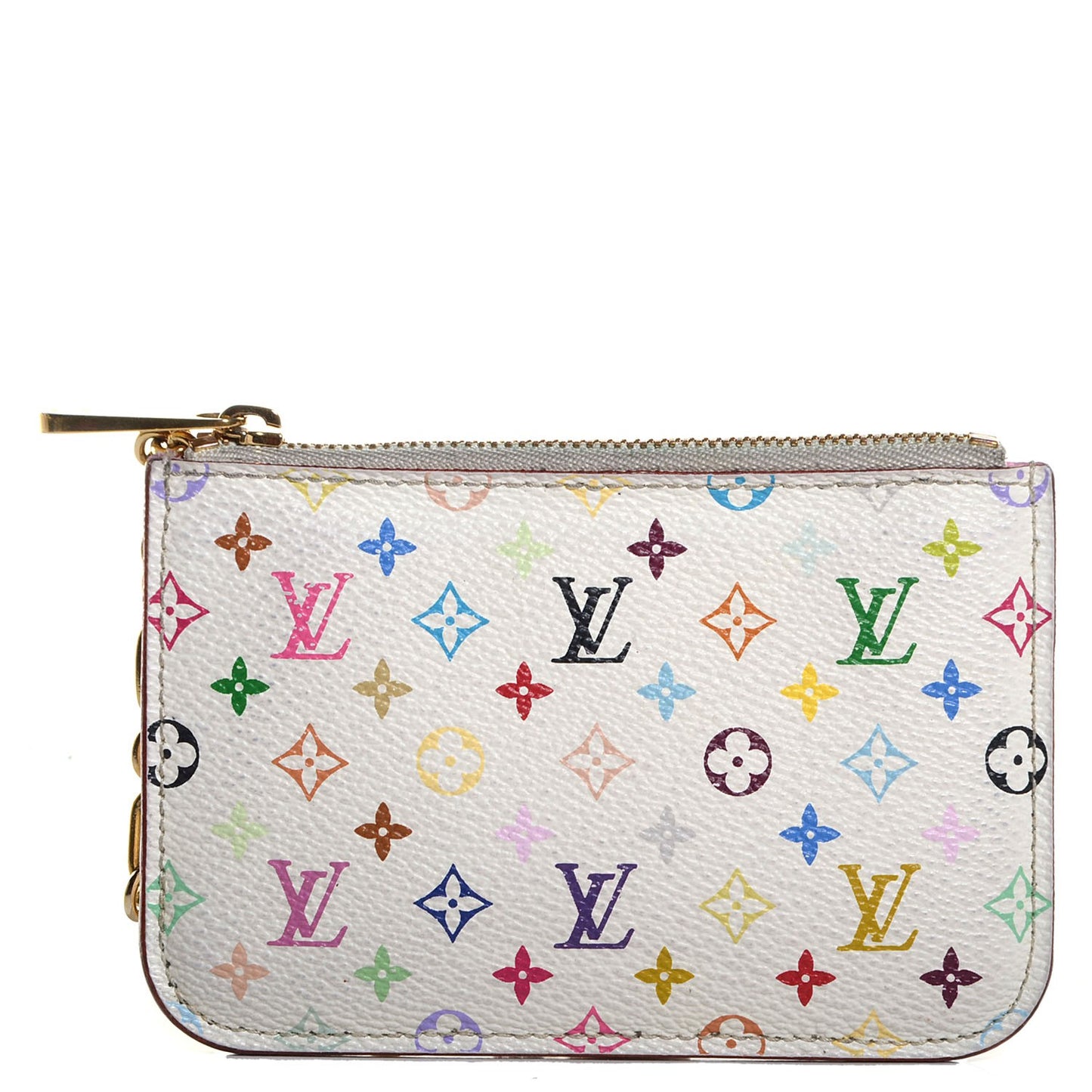 Monogram Multicolor Key Pouch White Litchi