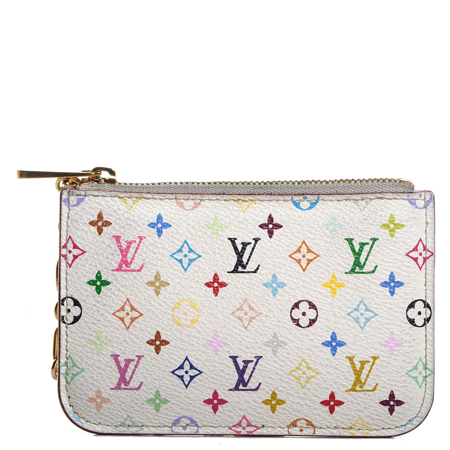 Louis Vuitton Monogram Multicolor Key Pouch White Litchi 1 of 7