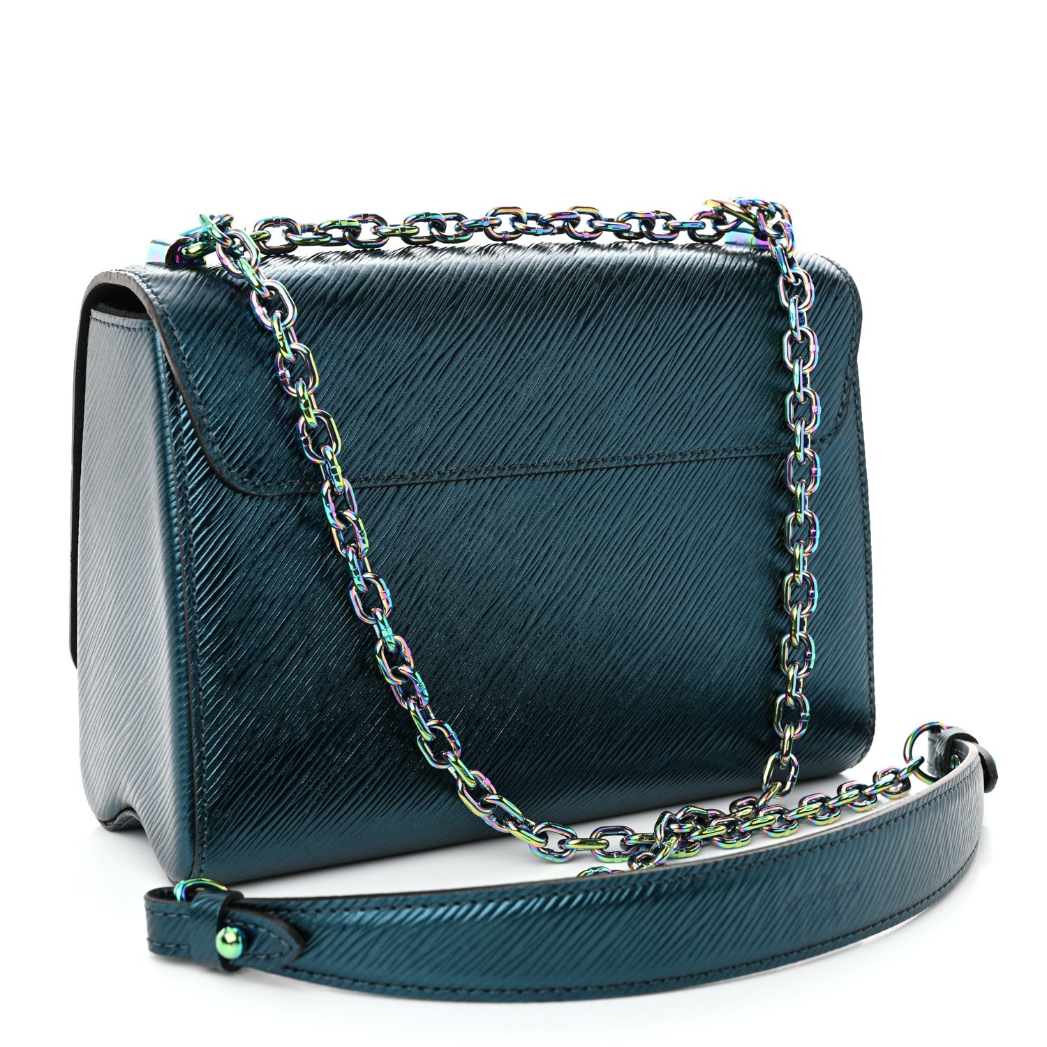 Louis Vuitton Epi Twist Scarabeo Shoulder Bag MM Blue Boreale 4 of 12