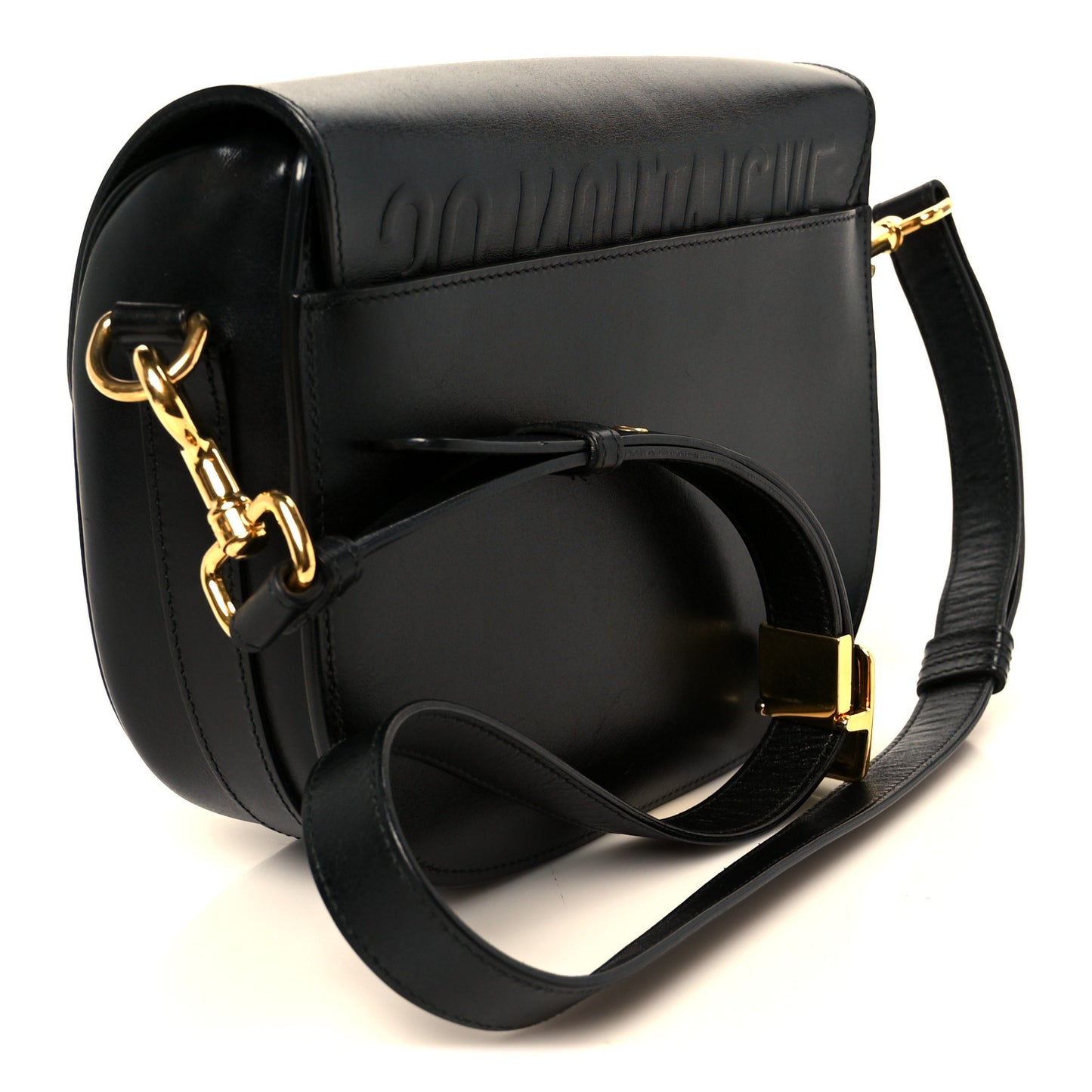 Box Calfskin Medium Bobby Flap Black