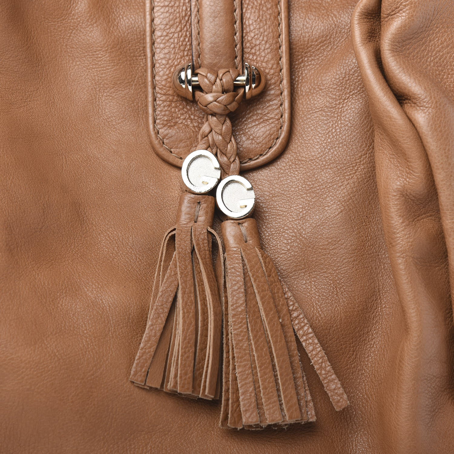 Gucci Pebbled Calfskin Medium Marrakech Shoulder Bag Camel 9 of 10