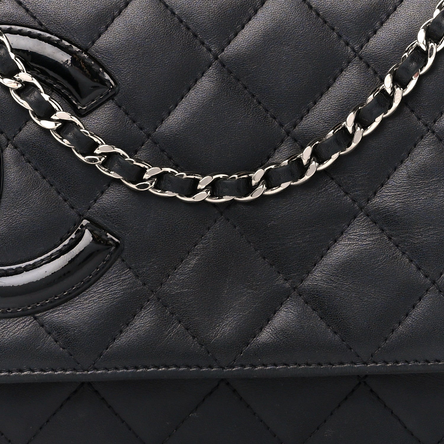 Chanel Calfskin Quilted Cambon Wallet on Chain WOC Black 10 of 12