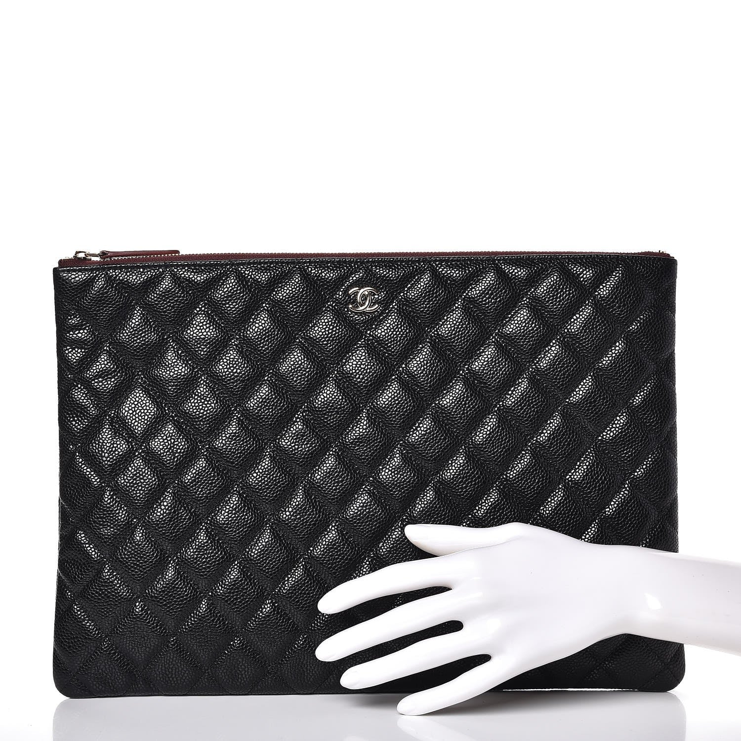 Chanel Caviar Quilted Large Cosmetic Case Black 2 of 8