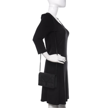 Christian Dior Ultra Matte Calfskin Diorama Wallet on Chain Pouch Black 2 of 11