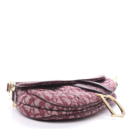 Christian Dior Monogram Saddle Bag Burgundy 4 of 9