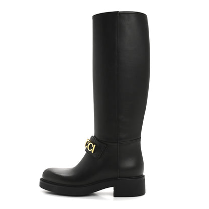 Gucci Calfskin Over The Knee Boots 37 Black 1 of 11
