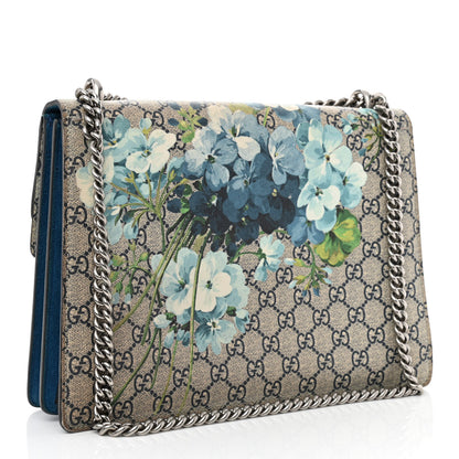 Gucci GG Supreme Monogram Blooms Medium Dionysus Shoulder Bag Beige Navy Vintage Blue 3 of 10