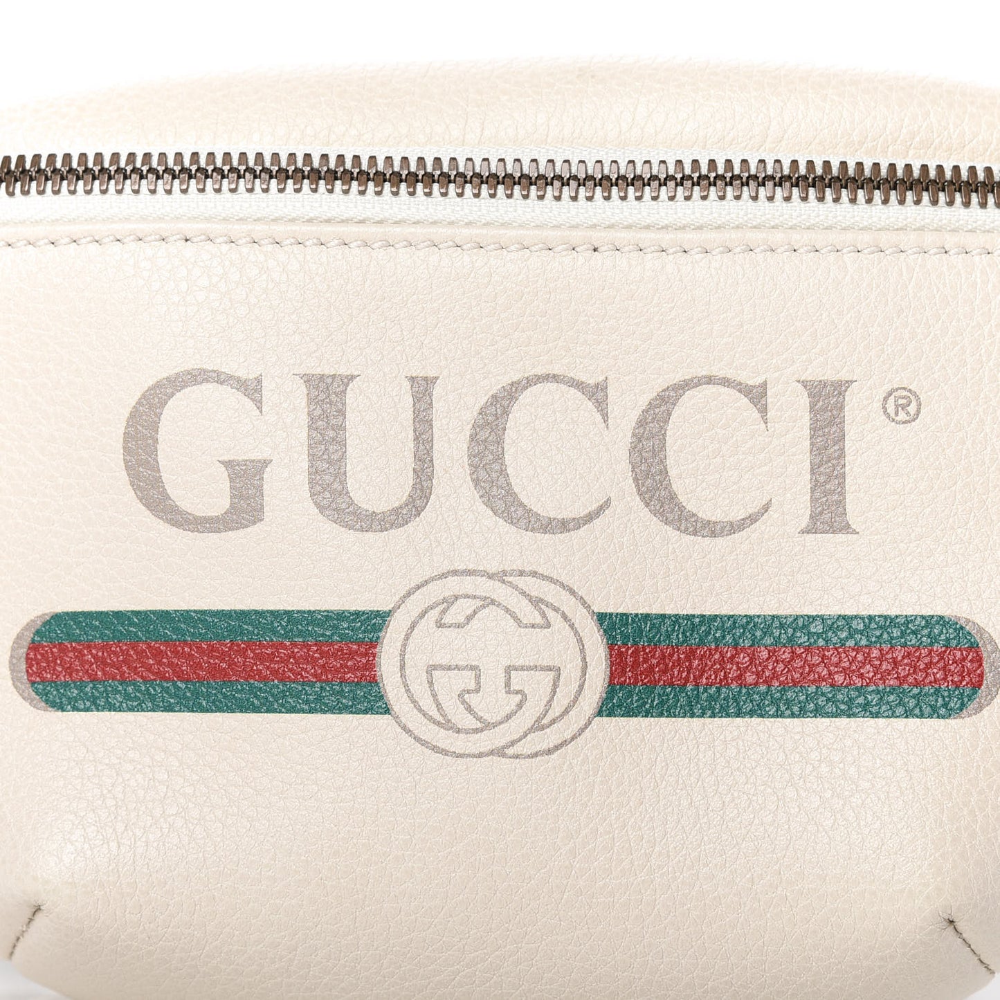 Grained Calfskin Small Logo Belt Bag White