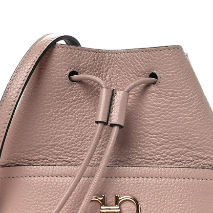 Salvatore Ferragamo Grained Calfskin Mini Gancino Bucket Bag Amaretti 7 of 11