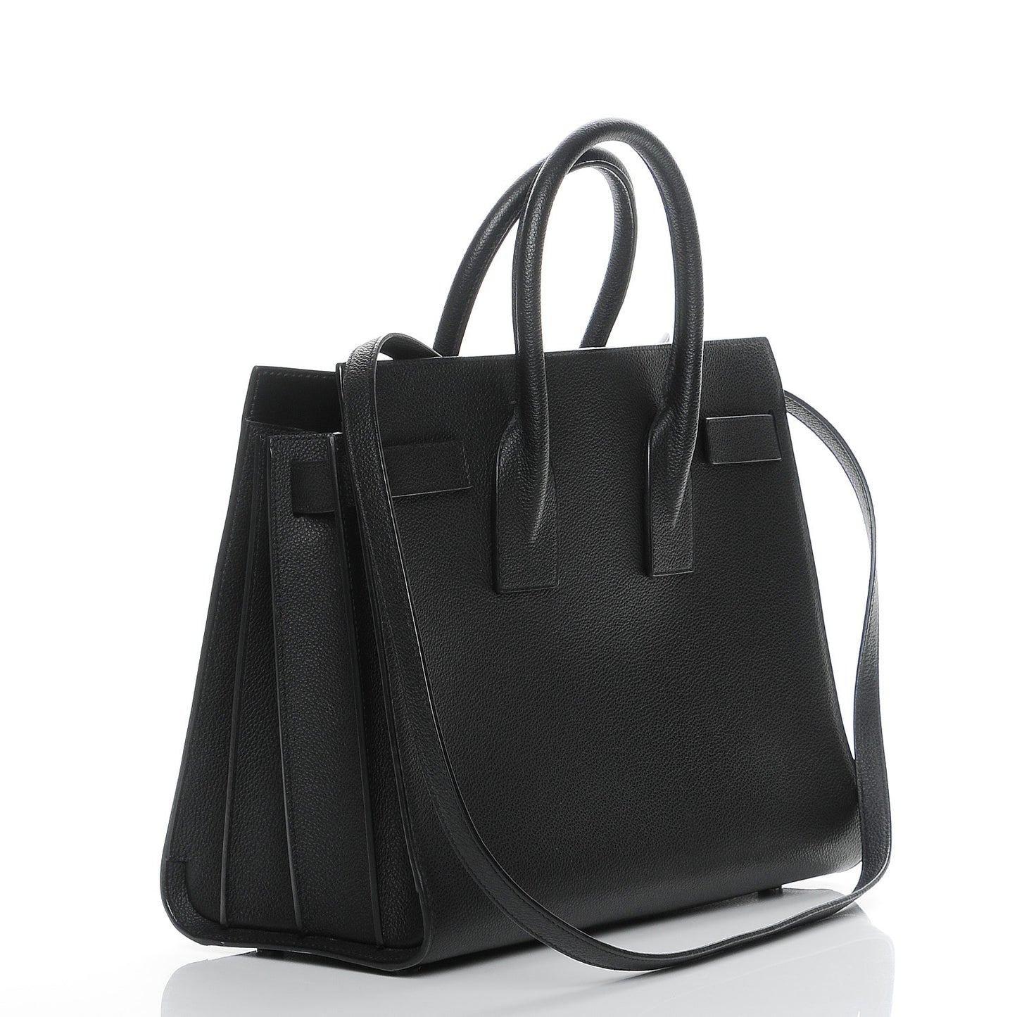 Grained Calfskin Small Sac De Jour Black