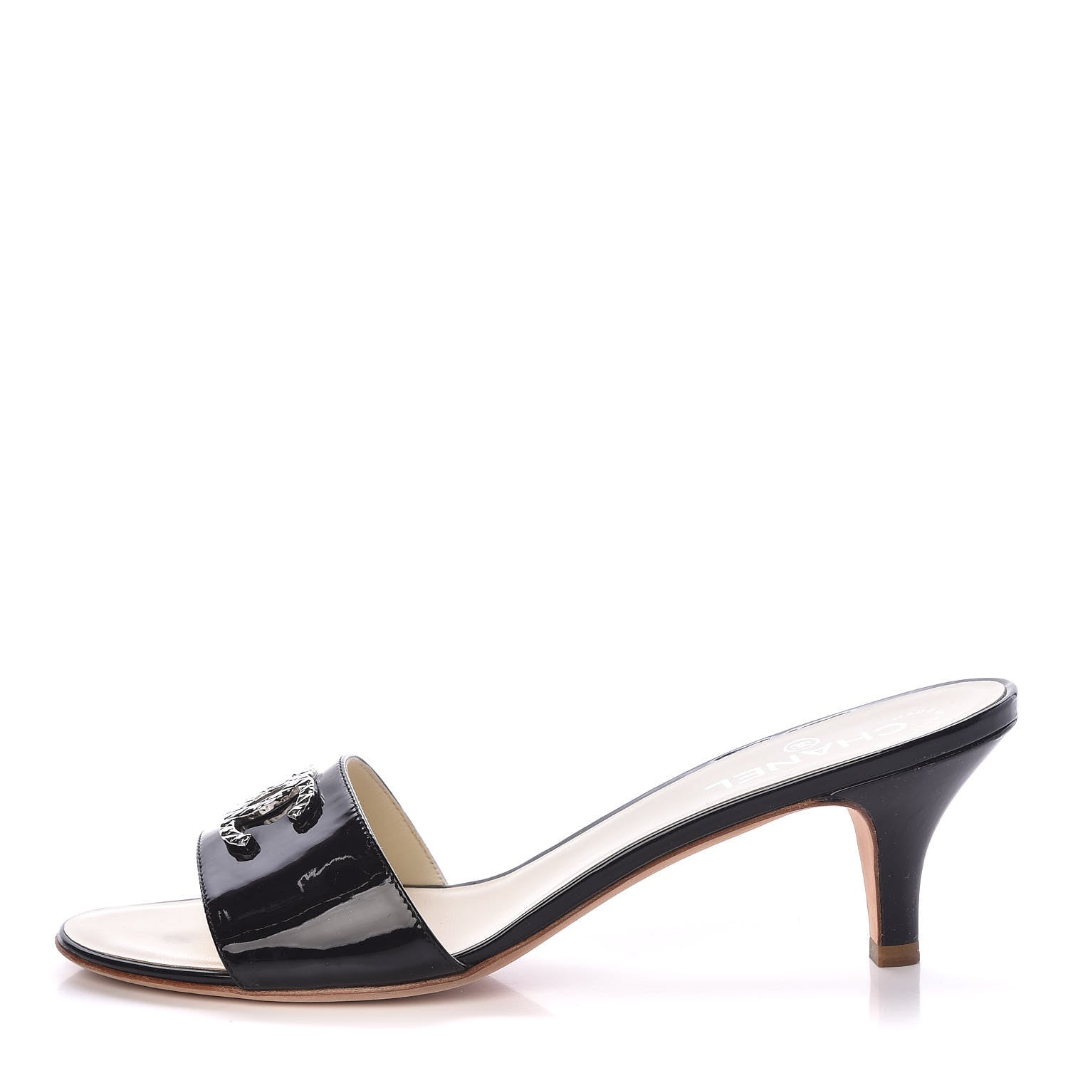 Chanel Patent Leather CC Mules 41 Black 1 of 7
