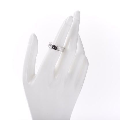 Cartier 18K White Gold 3 Diamond 5.5mm LOVE Ring 53 6.5 2 of 4