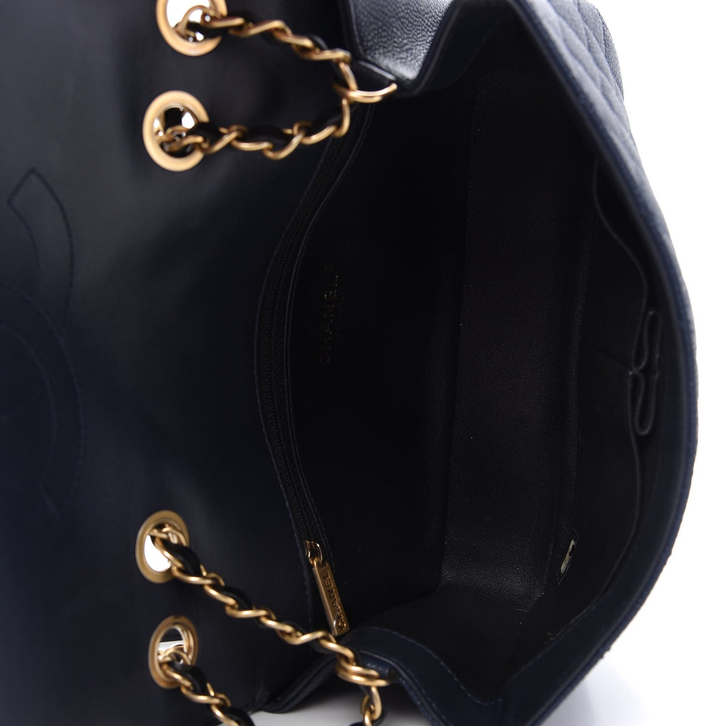 Caviar Quilted Medium CC Filigree Flap Navy Black