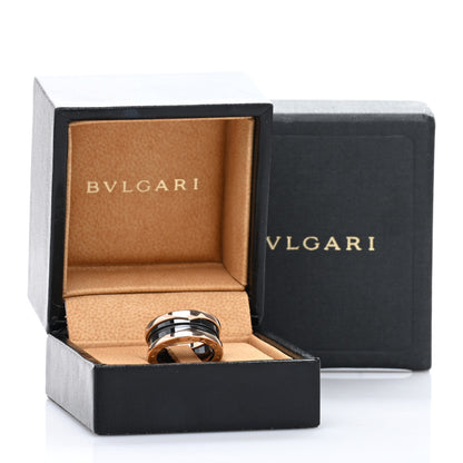 Bulgari 18K Rose Gold Black Ceramic B.Zero1 Two-Band Ring 48 4.5 5 of 5
