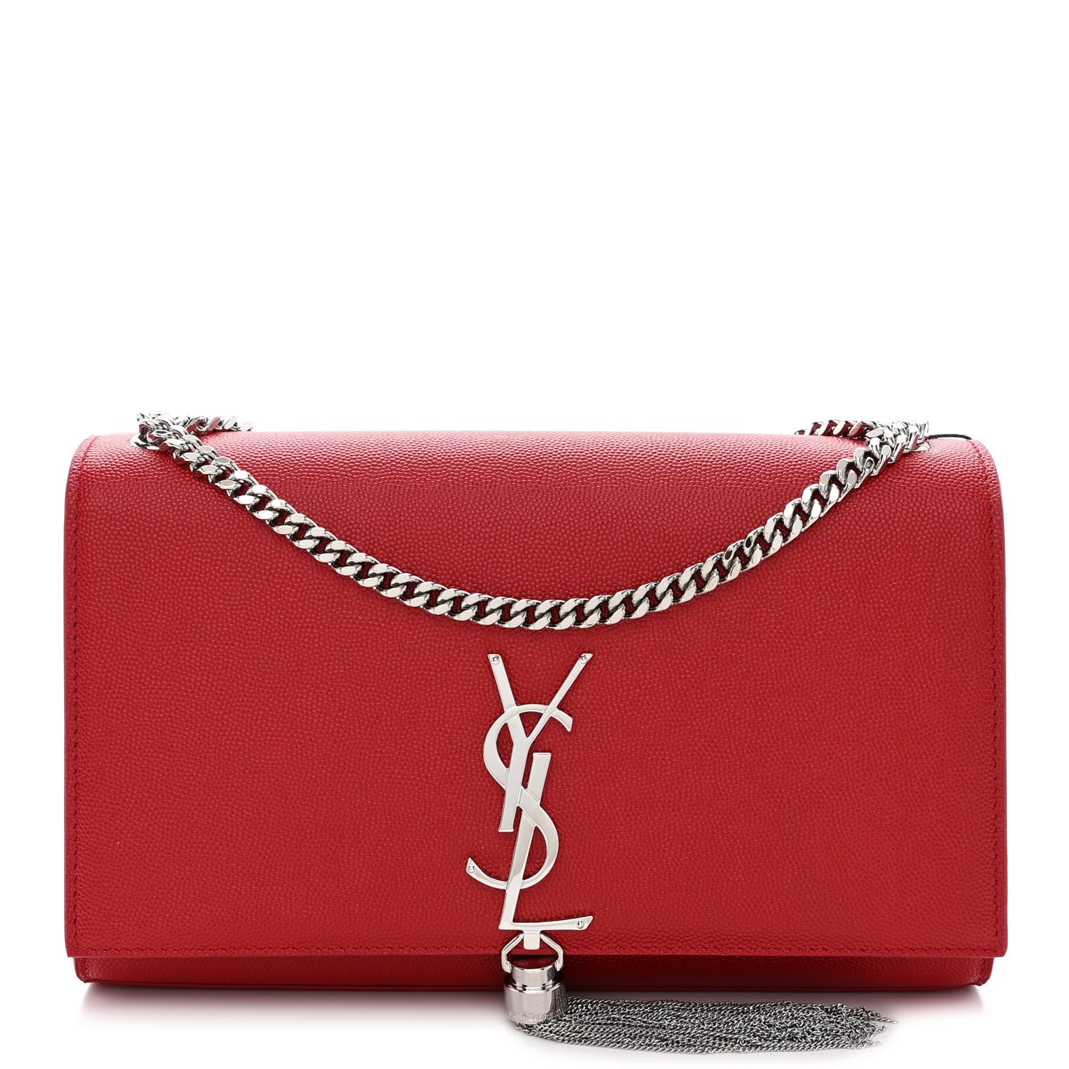 Saint Laurent Grain De Poudre Medium Classic Monogram Kate Tassel Satchel Rouge Eros 1 of 12