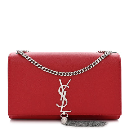 Saint Laurent Grain De Poudre Medium Classic Monogram Kate Tassel Satchel Rouge Eros 1 of 12