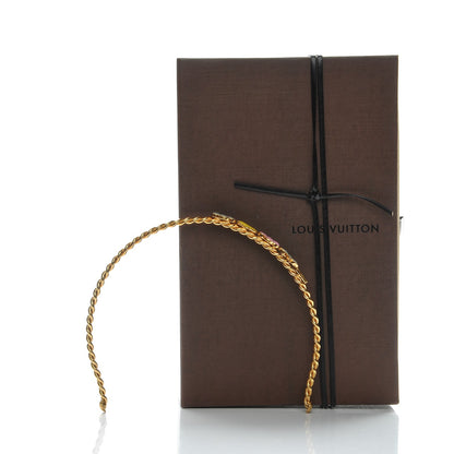 Louis Vuitton Brass Enamel Monogram Sweet Headband Gold 6 of 6