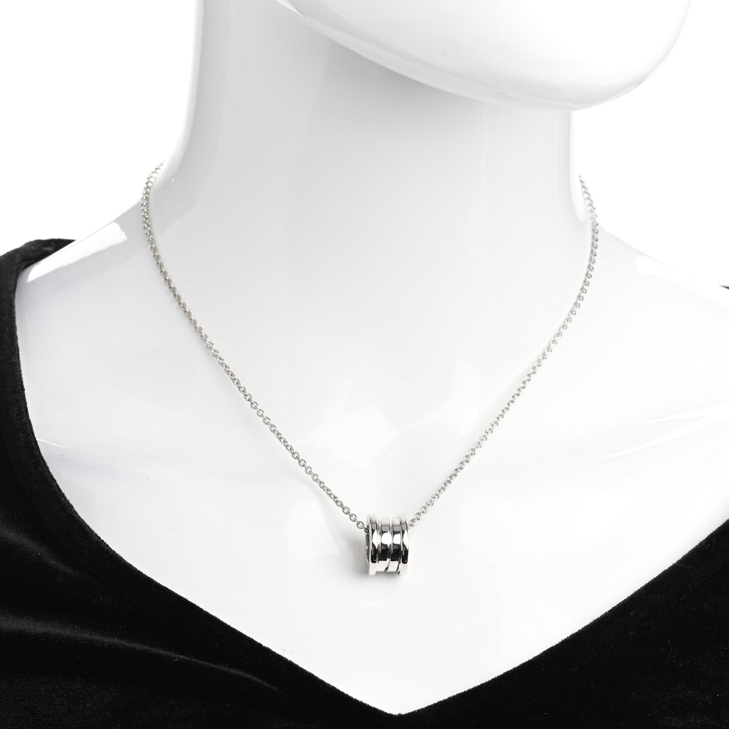 18K White Gold B.Zero1 Pendant Necklace