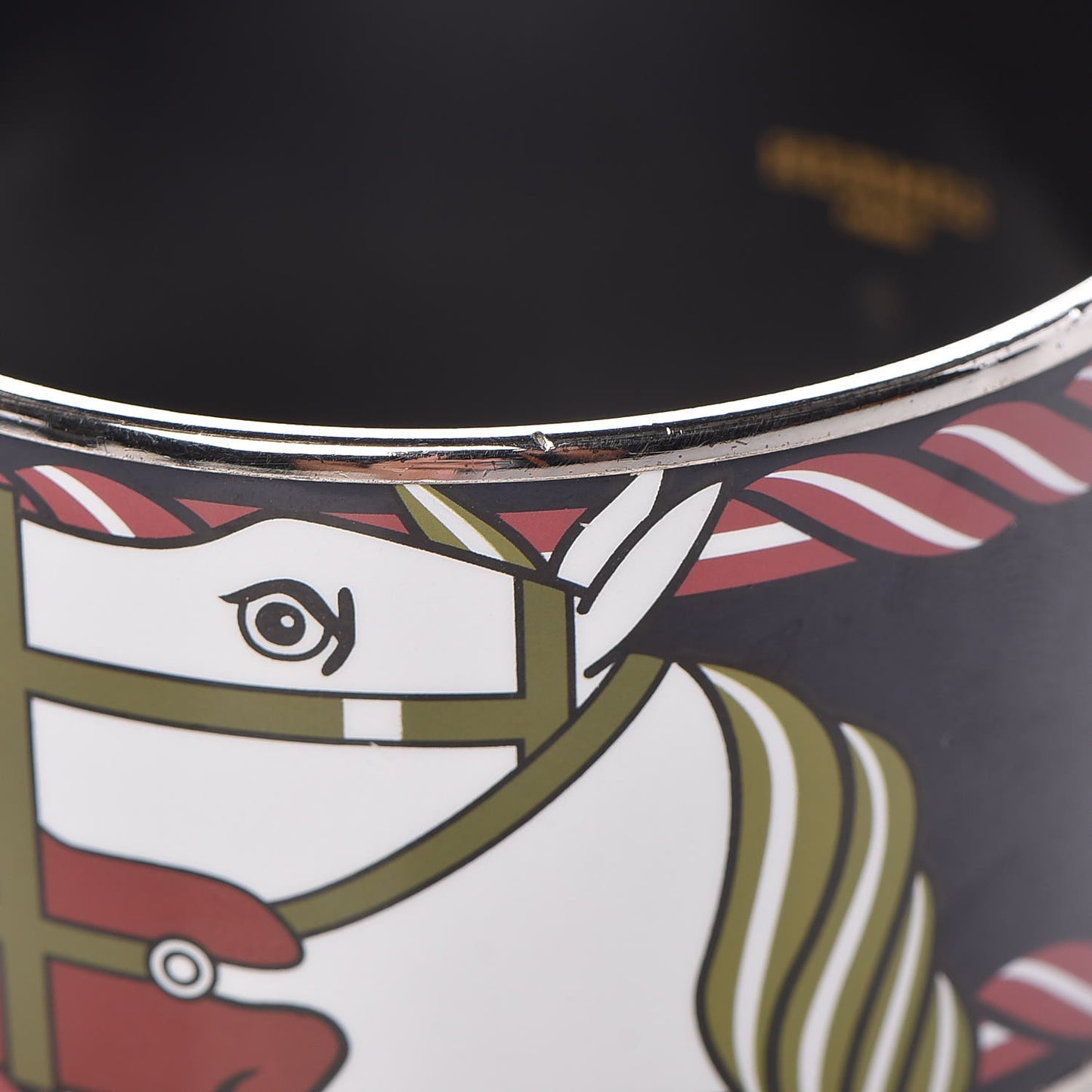 Enamel Printed Quadrige Extra Wide Bracelet 70