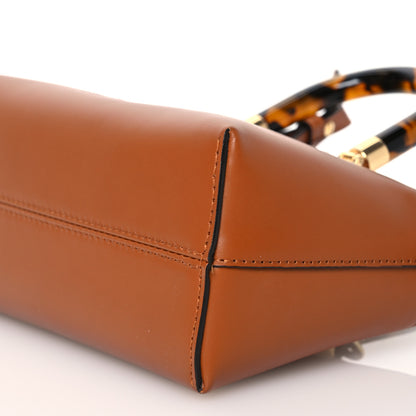 Fendi Vitello King Plexiglass Logo Embossed Mini By The Way Top Handle Boston Bag Caramello 10 of 14