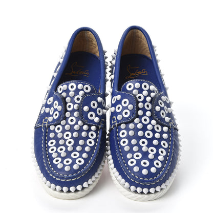 Christian Louboutin Calfskin Yacht Spikes Loafers 37 Blue 7 of 10