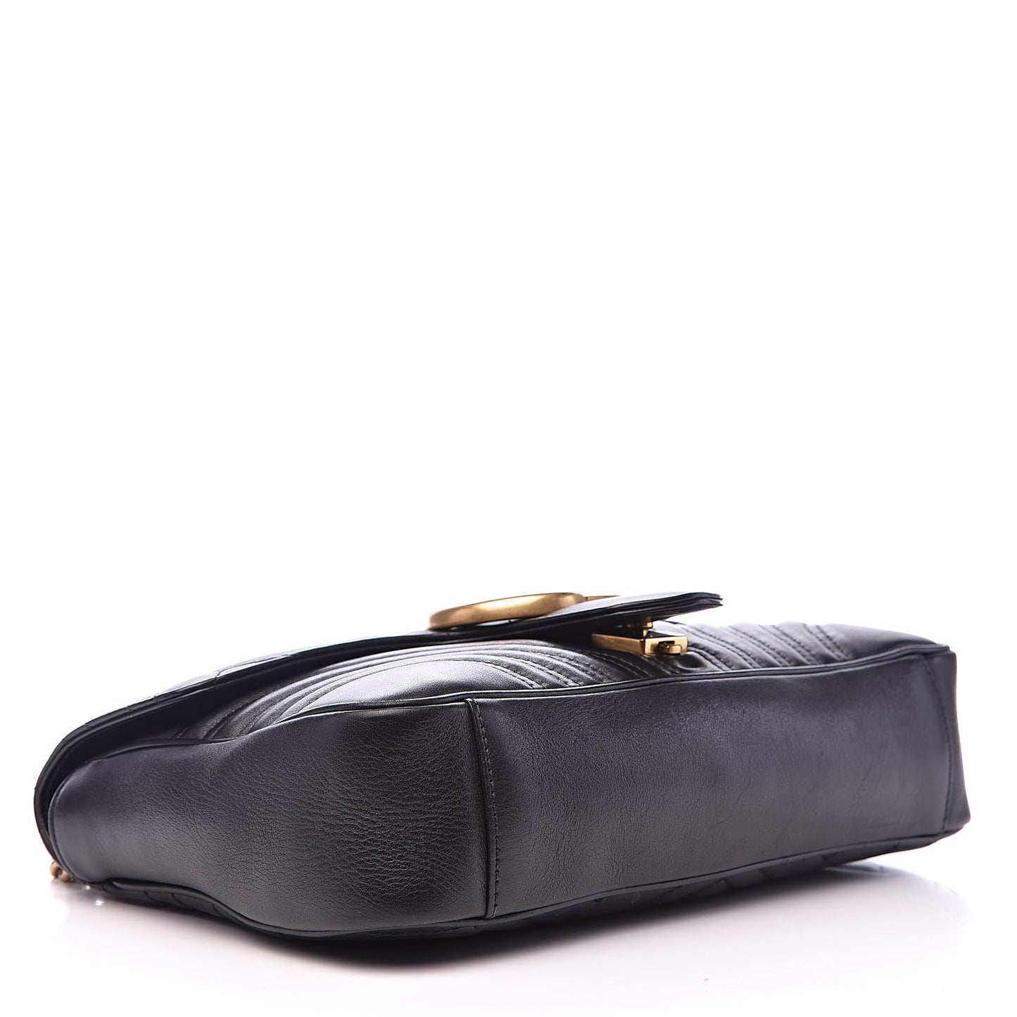 Calfskin Matelasse Medium GG Marmont Shoulder Bag Black