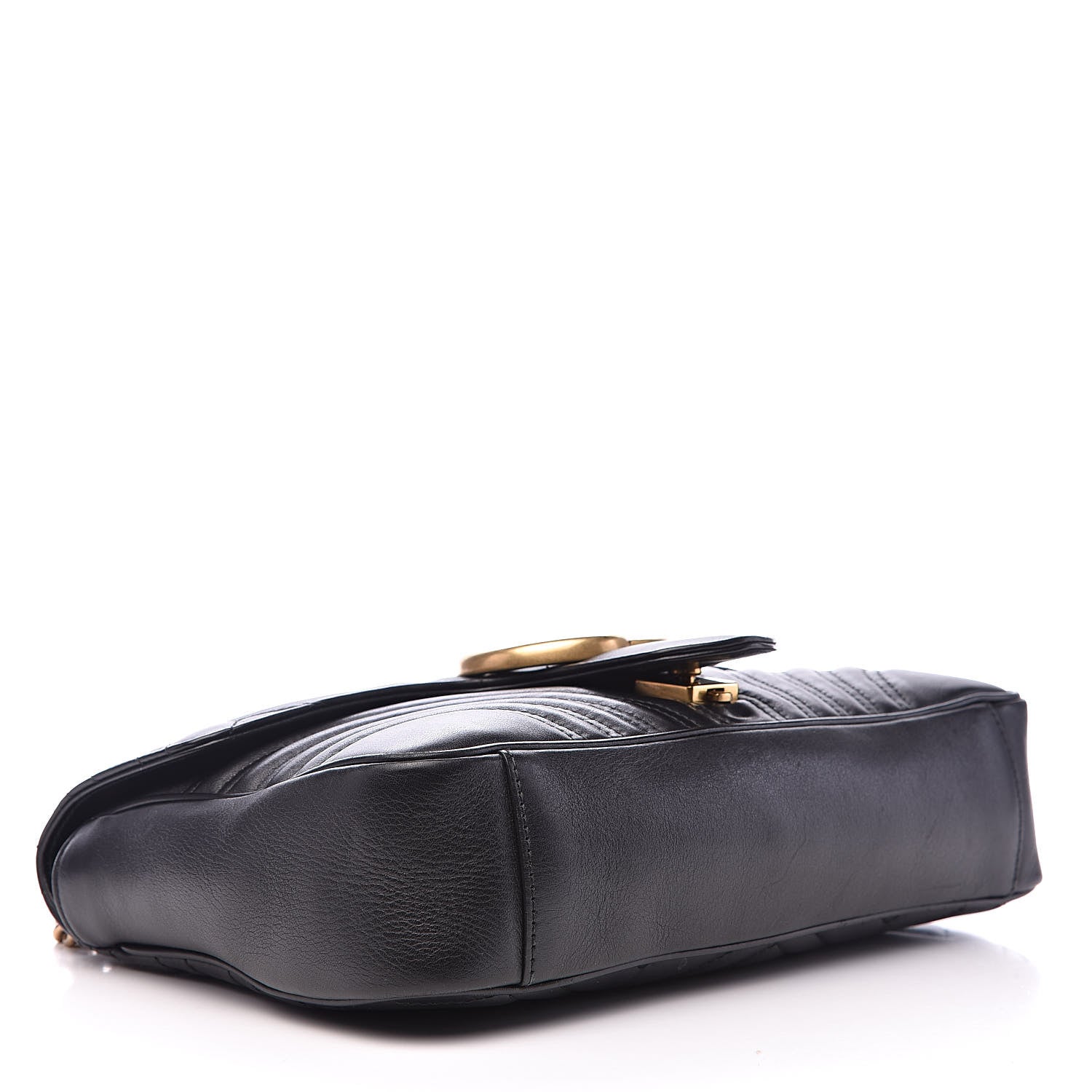 Gucci Calfskin Matelasse Medium GG Marmont Shoulder Bag Black 4 of 16