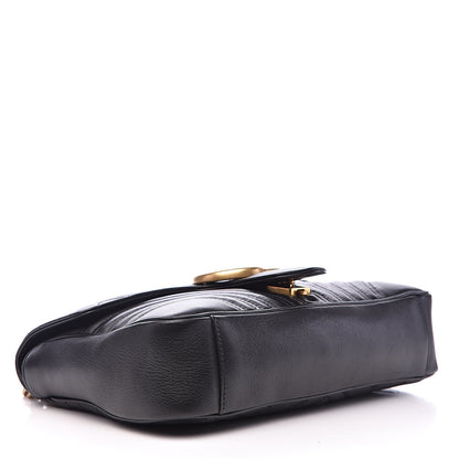 Gucci Calfskin Matelasse Medium GG Marmont Shoulder Bag Black 4 of 16