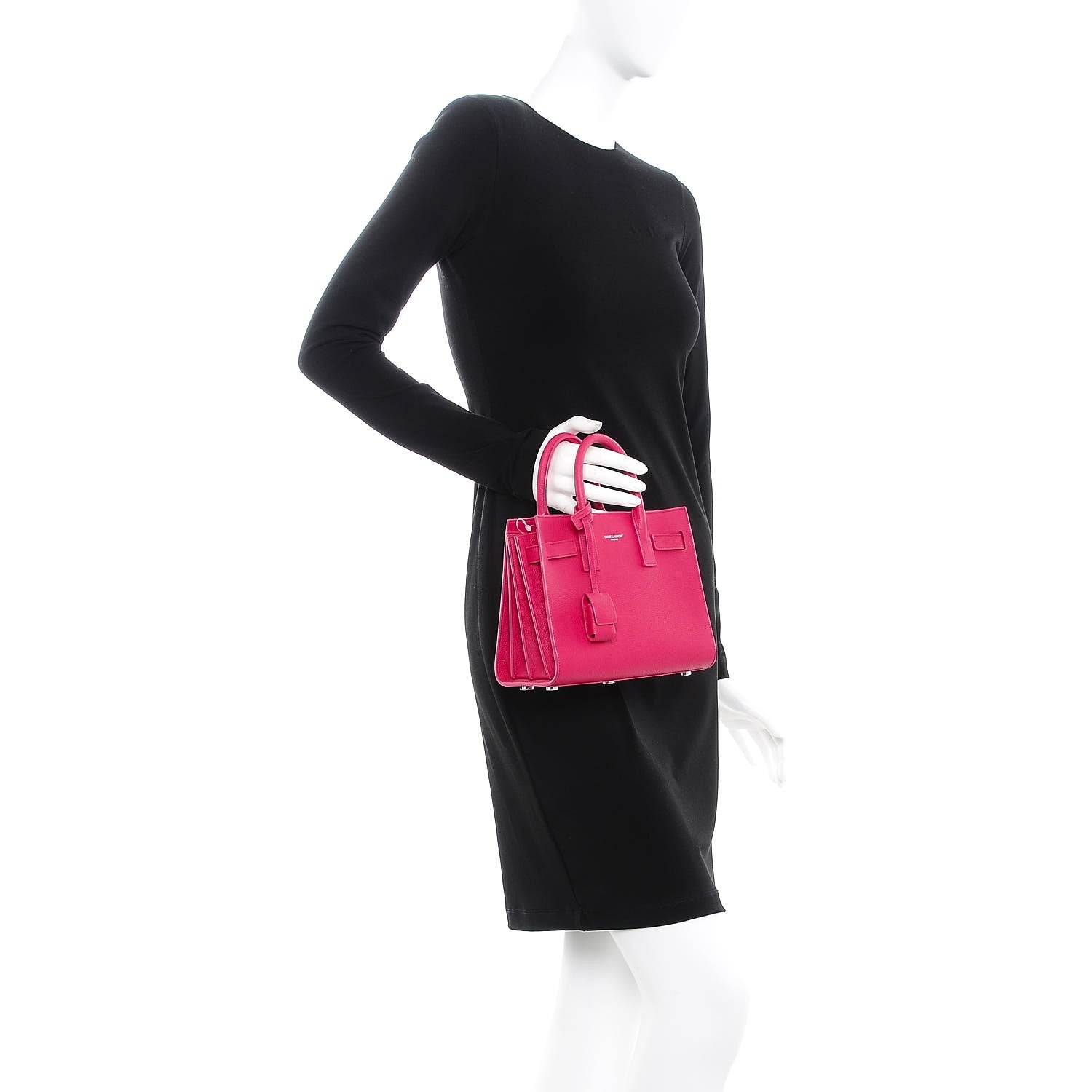 Saint Laurent Calfskin Nano Sac De Jour Bubblegum 2 of 17