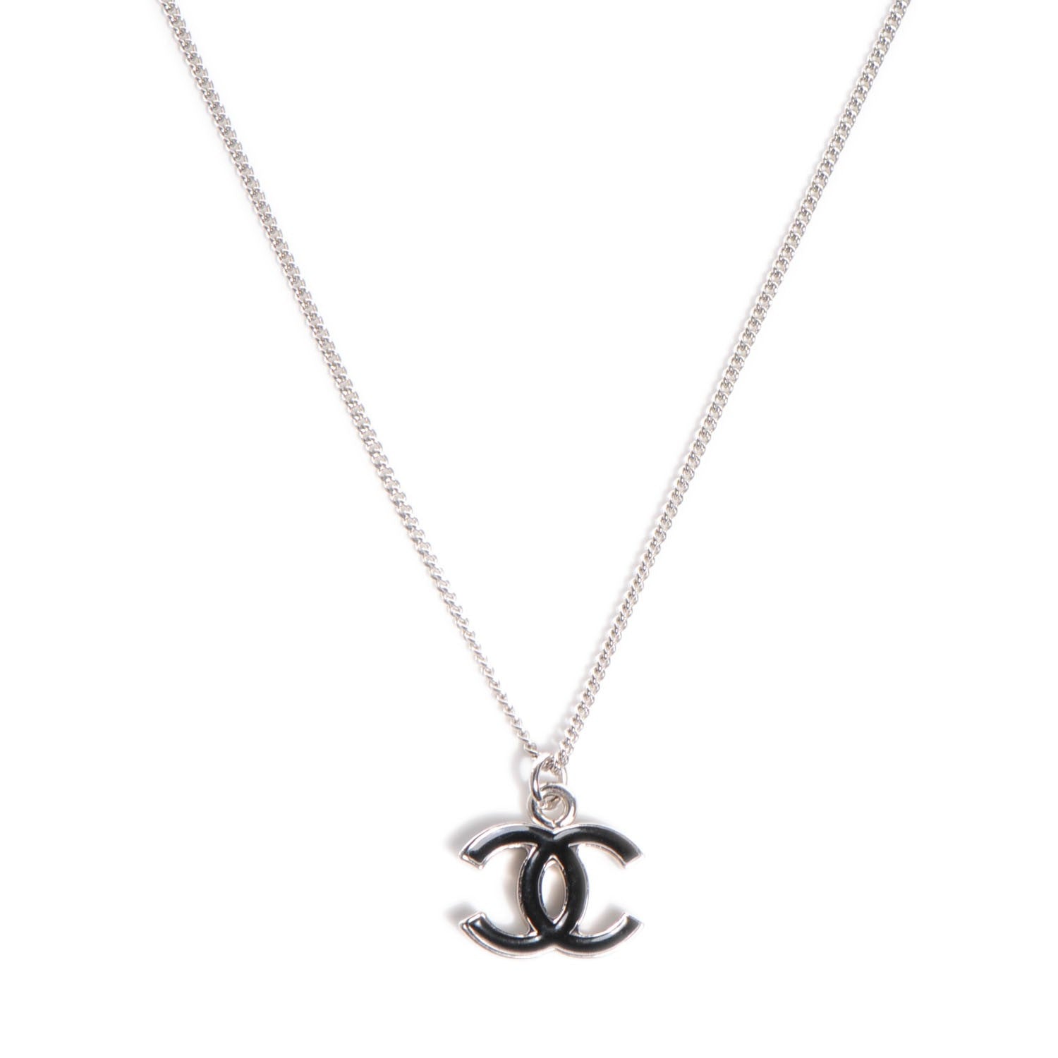 Chanel Enamel CC Necklace Black 1 of 5