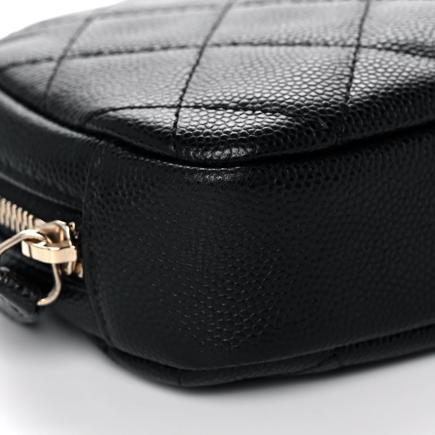 Chanel Caviar Quilted Small Curvy Pouch Cosmetic Case Black 9 of 11