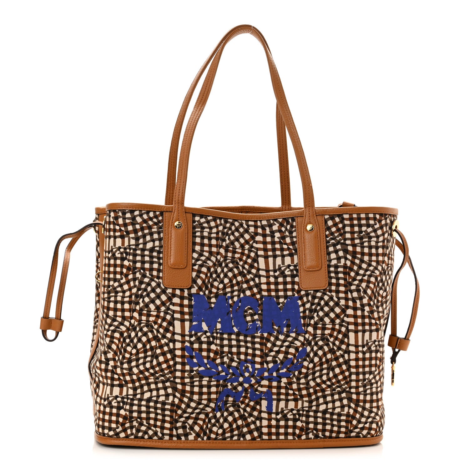 MCM Visetos Medium Liz Reversible Shopper Tote Cognac 3 of 15