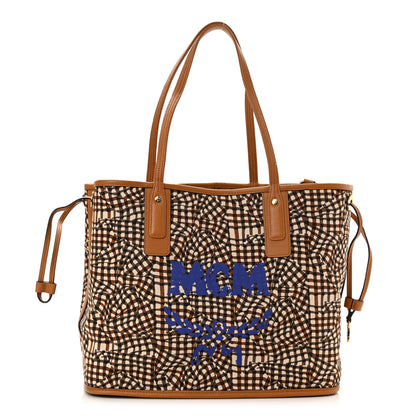 MCM Visetos Medium Liz Reversible Shopper Tote Cognac 3 of 15