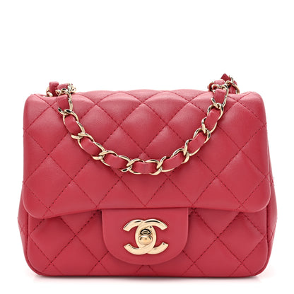 Chanel Lambskin Quilted Mini Square Flap Dark Pink 1 of 10