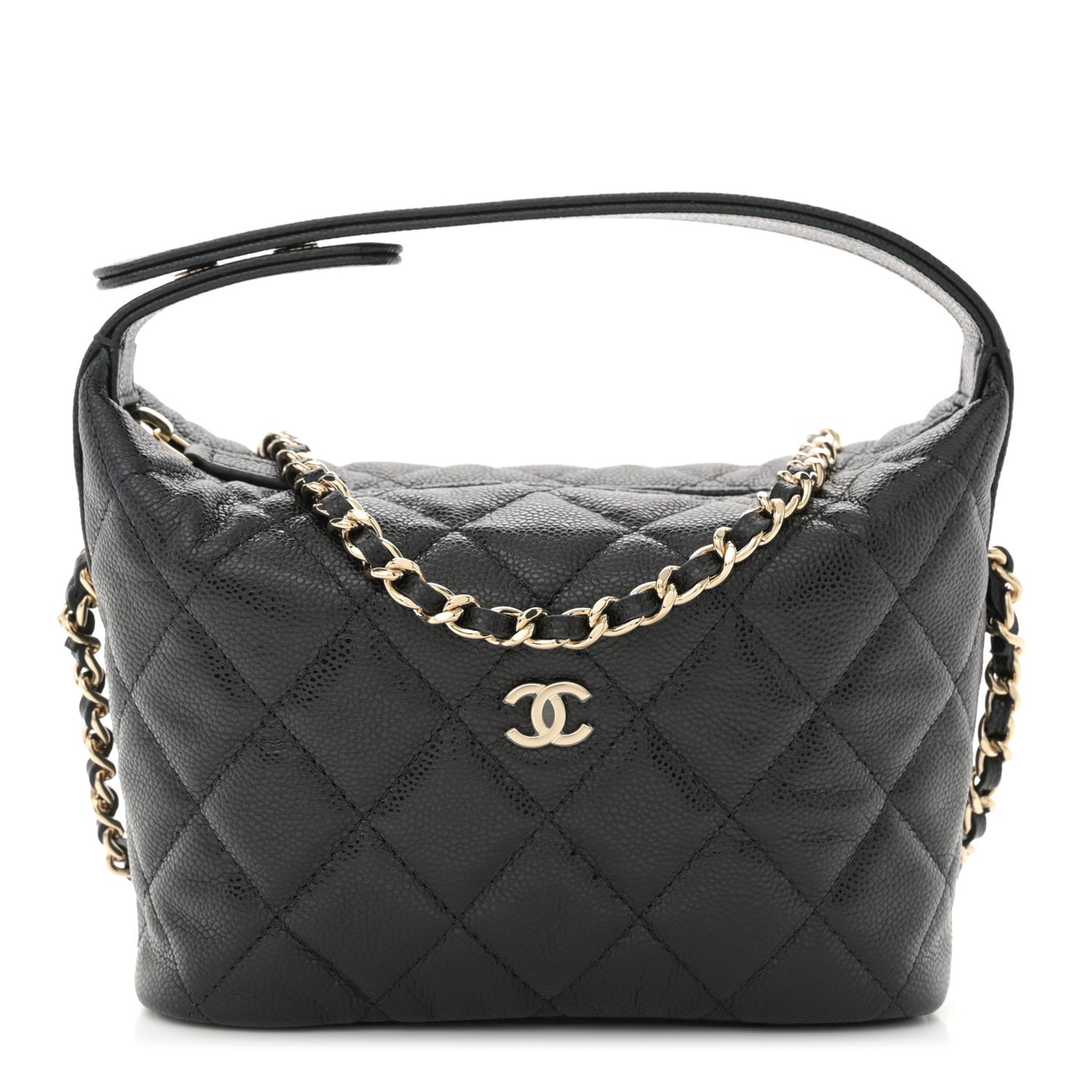 Caviar Quilted Hobo Black