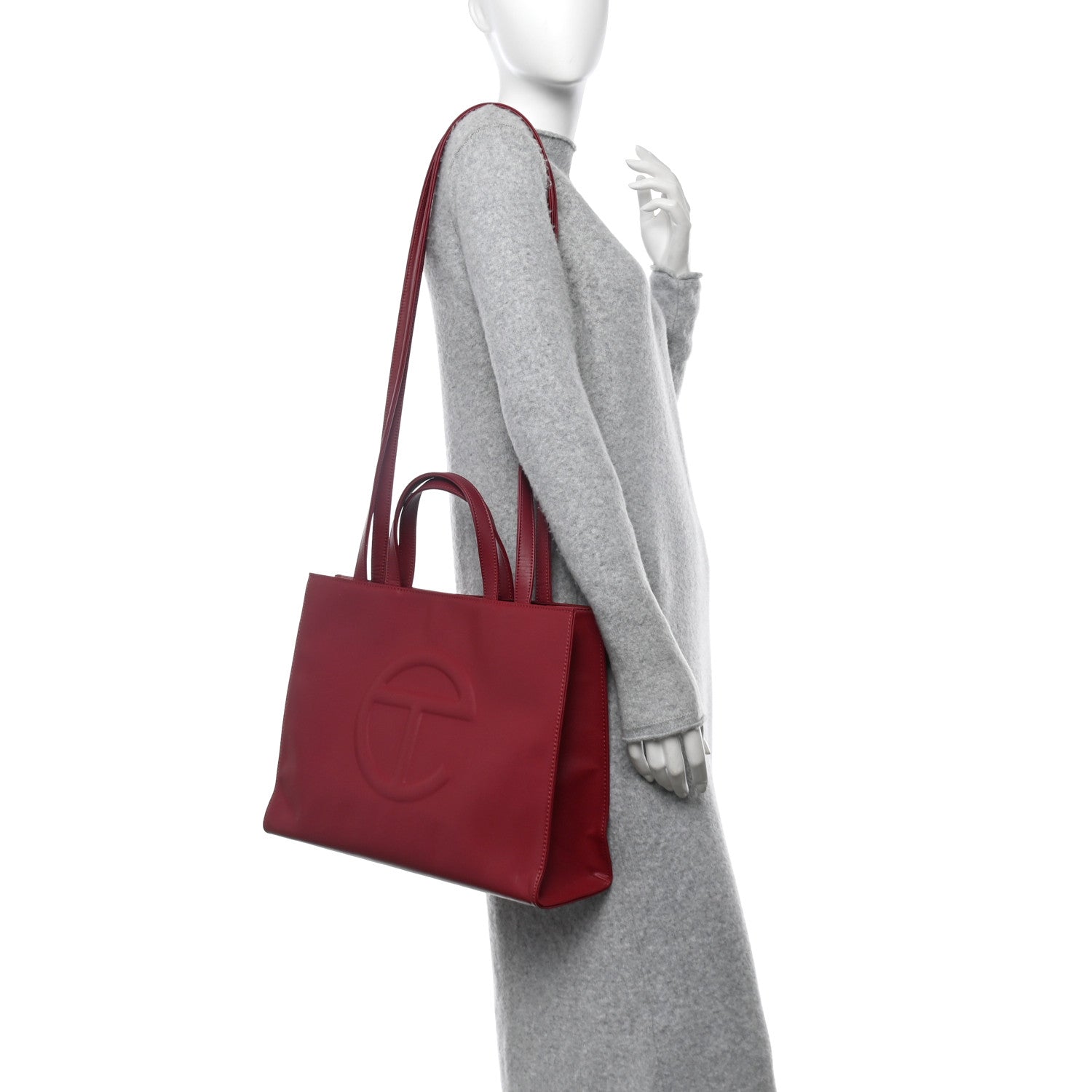Telfar Vegan Leather Medium Shopping Bag Oxblood 2 of 11